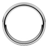 14K White Gold Beaded Comfort Fit Wedding Band, 4 mm Wide