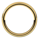 10K Yellow Gold Beaded Comfort Fit Wedding Band, 4 mm Wide