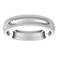 18K White Gold Beaded Comfort Fit Wedding Band, 4 mm Wide