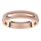 10K Rose Gold Beaded Comfort Fit Wedding Band, 4 mm Wide