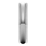 Platinum Beaded Comfort Fit Wedding Band, 4 mm Wide