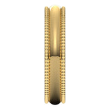 10K Yellow Gold Beaded Comfort Fit Wedding Band, 4 mm Wide