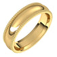 18K Yellow Gold Beaded Comfort Fit Wedding Band, 5 mm Wide