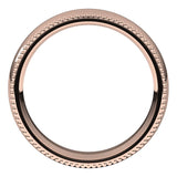 14K Rose Gold Beaded Comfort Fit Wedding Band, 5 mm Wide