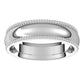 18K White Gold Beaded Comfort Fit Wedding Band, 5 mm Wide