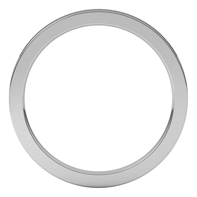 10K White Gold Flat Comfort Fit Wedding Band, 1.5 mm Wide