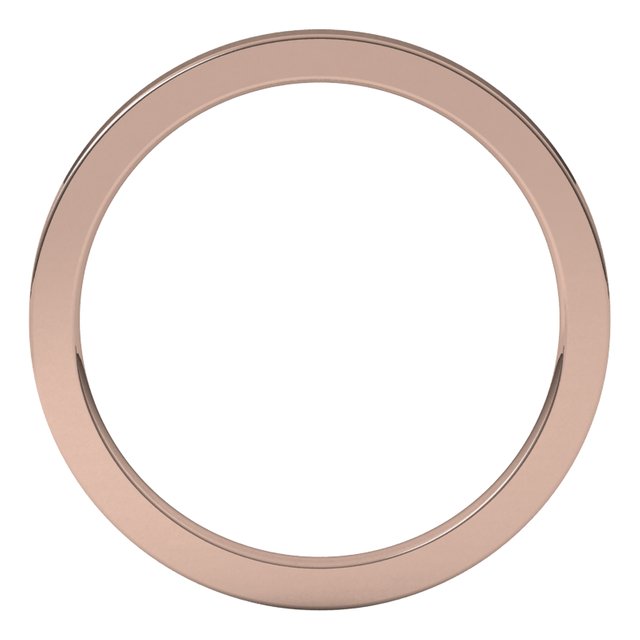 18K Rose Gold Flat Comfort Fit Wedding Band, 1.5 mm Wide