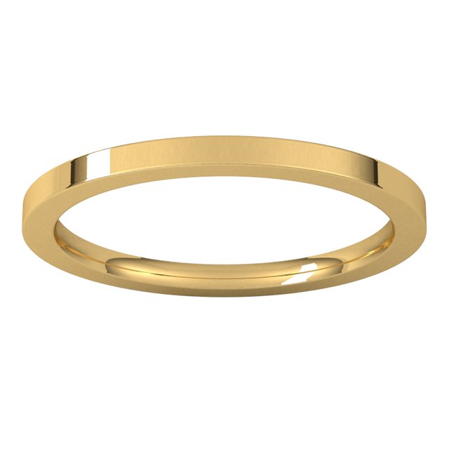 18K Yellow Gold Flat Comfort Fit Wedding Band, 1.5 mm Wide