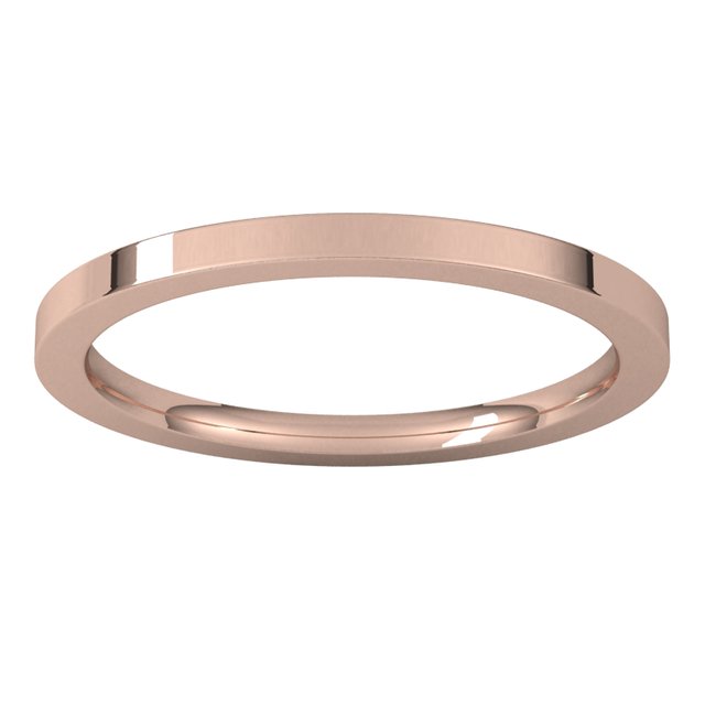 10K Rose Gold Flat Comfort Fit Wedding Band, 1.5 mm Wide