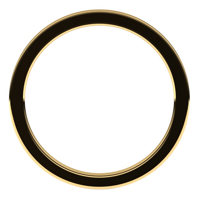 14K Yellow Gold Flat Comfort Fit Wedding Band, 1 mm Wide