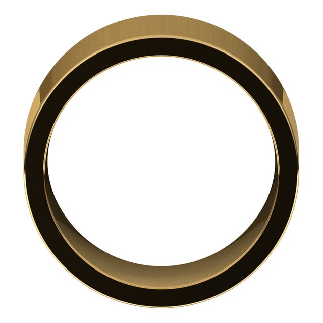 18K Yellow Gold Flat Comfort Fit Wedding Band, 12 mm Wide