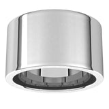 14K White Gold Flat Comfort Fit Wedding Band, 12 mm Wide
