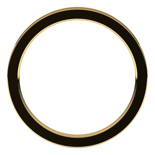 18K Yellow Gold Flat Comfort Fit Wedding Band, 2 mm Wide