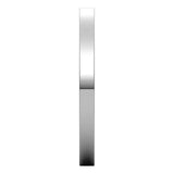 14K White Gold Flat Comfort Fit Wedding Band, 2 mm Wide