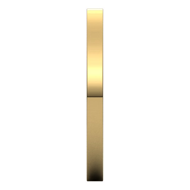 18K Yellow Gold Flat Comfort Fit Wedding Band, 2 mm Wide