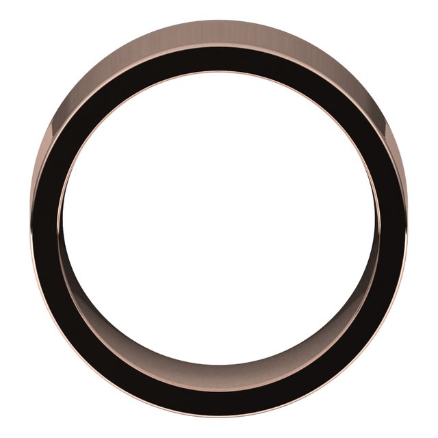 10K Rose Gold Flat Comfort Fit Wedding Band, 10 mm Wide