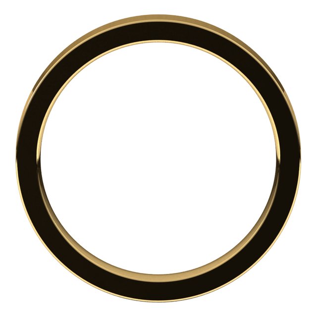 18K Yellow Gold Flat Comfort Fit Wedding Band, 3 mm Wide