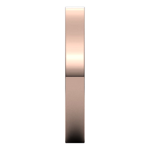 10K Rose Gold Flat Comfort Fit Wedding Band, 3 mm Wide