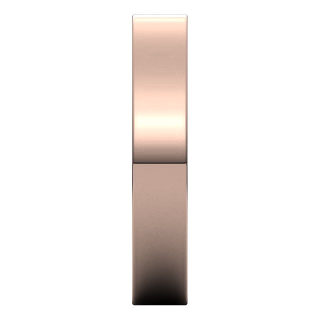 14K Rose Gold Flat Comfort Fit Wedding Band, 4 mm Wide