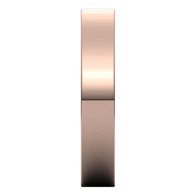 14K Rose Gold Flat Comfort Fit Wedding Band, 4 mm Wide