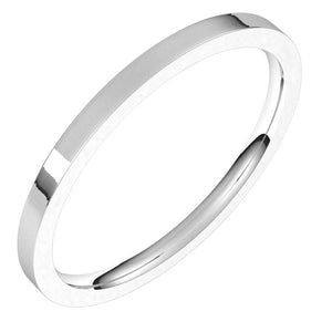 Sterling Silver Flat Comfort Fit Light Wedding Band, 1.5 mm Wide