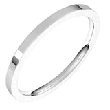 Sterling Silver Flat Comfort Fit Light Wedding Band, 1.5 mm Wide