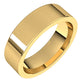 18K Yellow Gold Flat Comfort Fit Wedding Band, 6 mm Wide