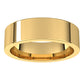 18K Yellow Gold Flat Comfort Fit Wedding Band, 6 mm Wide