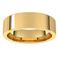 14K Yellow Gold Flat Comfort Fit Wedding Band, 6 mm Wide