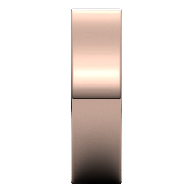 14K Rose Gold Flat Comfort Fit Wedding Band, 6 mm Wide