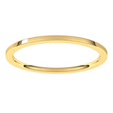 18K Yellow Gold Flat Comfort Fit Light Wedding Band, 1 mm Wide