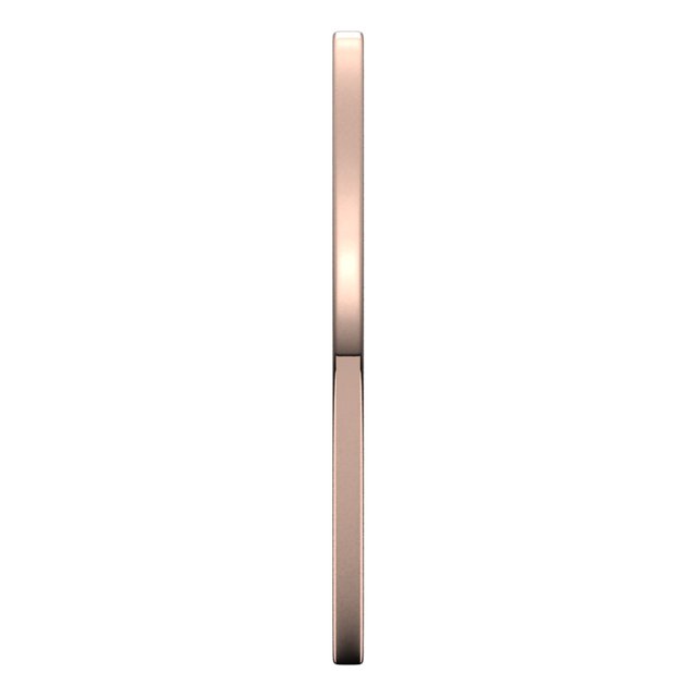 10K Rose Gold Flat Comfort Fit Light Wedding Band, 1 mm Wide