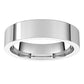 18K White Gold Flat Comfort Fit Wedding Band, 5 mm Wide
