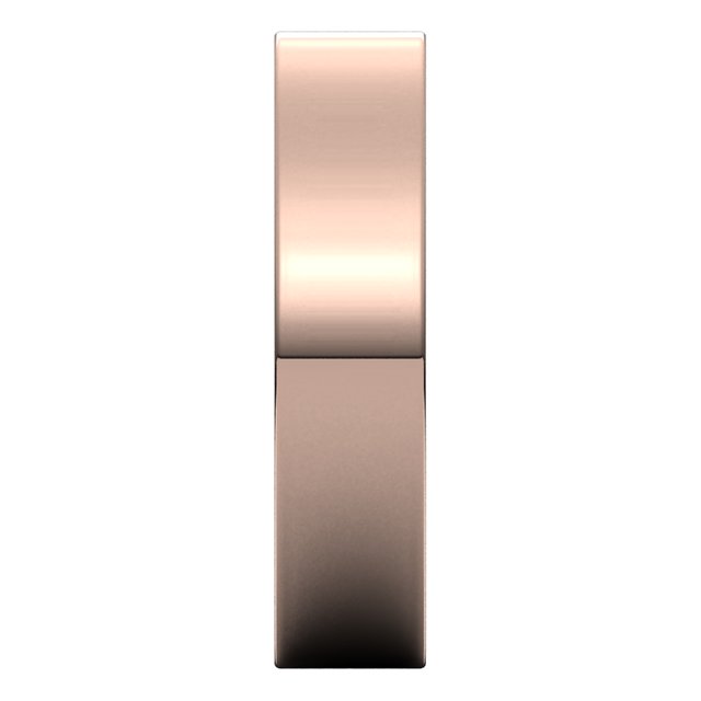 18K Rose Gold Flat Comfort Fit Wedding Band, 5 mm Wide