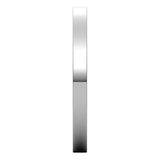 14K White Gold Flat Comfort Fit Light Wedding Band, 2 mm Wide