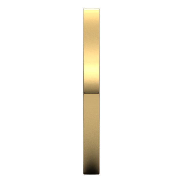 14K Yellow Gold Flat Comfort Fit Light Wedding Band, 2 mm Wide