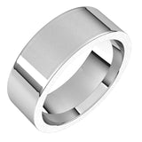 18K White Gold Flat Comfort Fit Wedding Band, 7 mm Wide