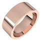 18K Rose Gold Flat Comfort Fit Wedding Band, 8 mm Wide