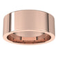 10K Rose Gold Flat Comfort Fit Wedding Band, 8 mm Wide