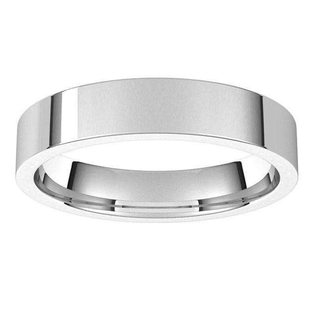 Sterling Silver Flat Comfort Fit Light Wedding Band, 4 mm Wide