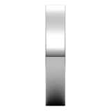 14K White Gold Flat Comfort Fit Light Wedding Band, 4 mm Wide