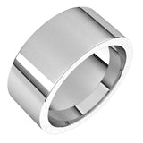 18K White Gold Flat Comfort Fit Wedding Band, 9 mm Wide