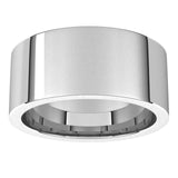 18K White Gold Flat Comfort Fit Wedding Band, 9 mm Wide