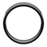 14K White Gold Flat Comfort Fit Light Wedding Band, 8 mm Wide