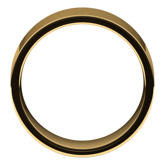 10K Yellow Gold Flat Comfort Fit Light Wedding Band, 8 mm Wide