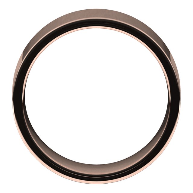 18K Rose Gold Flat Comfort Fit Light Wedding Band, 8 mm Wide