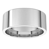 10K White Gold Flat Comfort Fit Light Wedding Band, 8 mm Wide