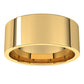 10K Yellow Gold Flat Comfort Fit Light Wedding Band, 8 mm Wide