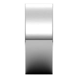 18K White Gold Flat Comfort Fit Light Wedding Band, 8 mm Wide