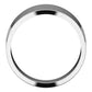 14K White Gold Flat Tapered Wedding Band, 10 mm Wide